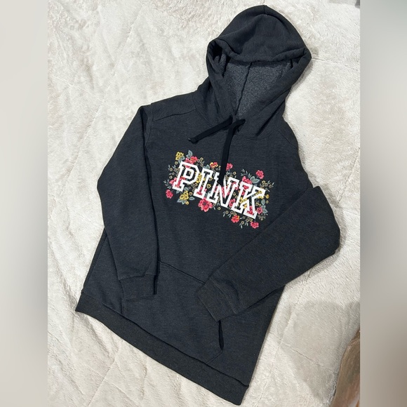 Victoria Secret PINK. Hoodie. Charcoal grey in color. Size small - Picture 3 of 4